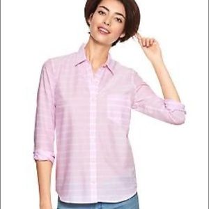GAP Lilac Stripe Fitted Boyfriend Button Down